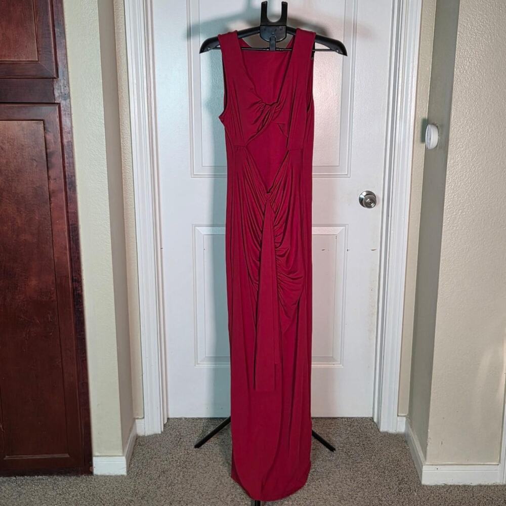 Musera red evening dress with ruched detailing size XL (US 14- 16)